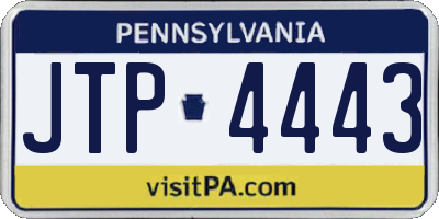 PA license plate JTP4443