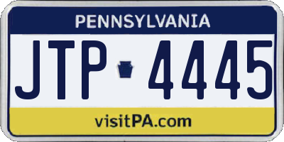 PA license plate JTP4445