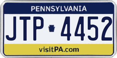 PA license plate JTP4452