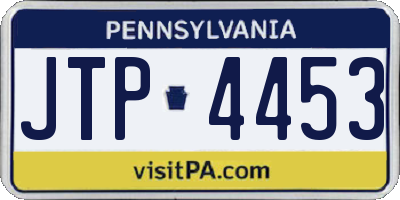 PA license plate JTP4453