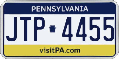 PA license plate JTP4455