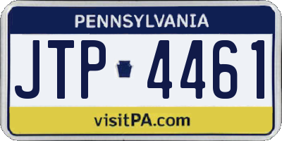 PA license plate JTP4461