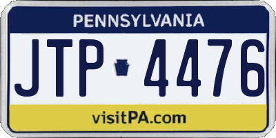 PA license plate JTP4476
