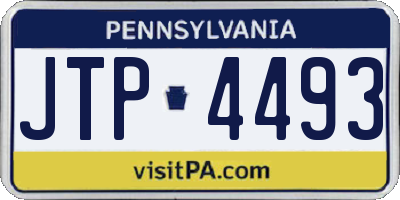 PA license plate JTP4493