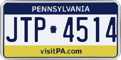 PA license plate JTP4514
