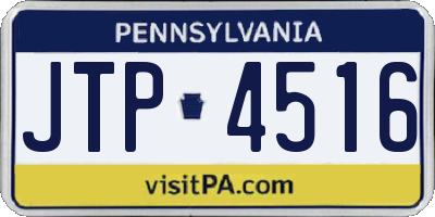 PA license plate JTP4516