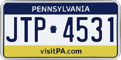 PA license plate JTP4531