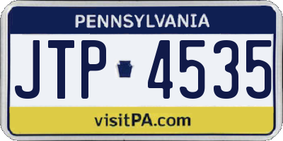 PA license plate JTP4535