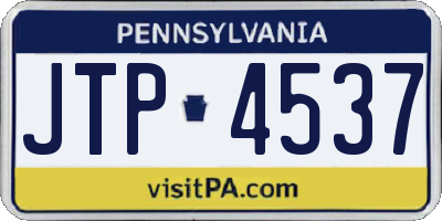 PA license plate JTP4537