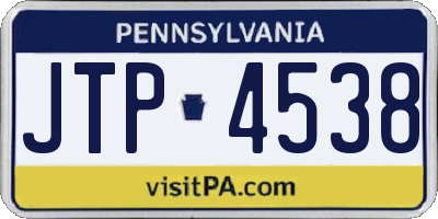PA license plate JTP4538