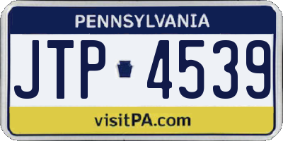 PA license plate JTP4539