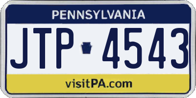 PA license plate JTP4543