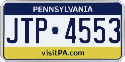 PA license plate JTP4553