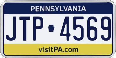 PA license plate JTP4569