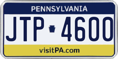 PA license plate JTP4600