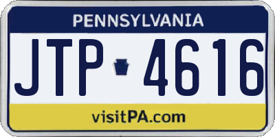 PA license plate JTP4616