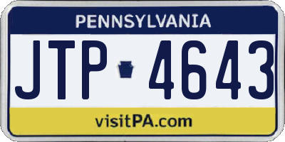 PA license plate JTP4643