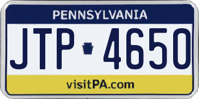 PA license plate JTP4650