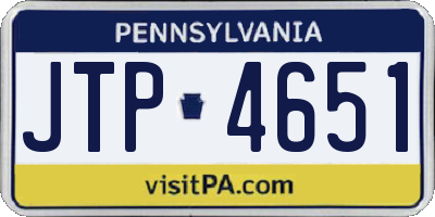 PA license plate JTP4651