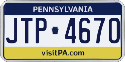PA license plate JTP4670