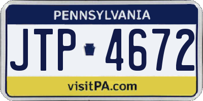 PA license plate JTP4672