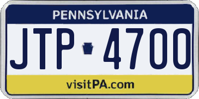 PA license plate JTP4700