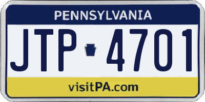 PA license plate JTP4701