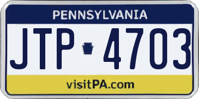 PA license plate JTP4703
