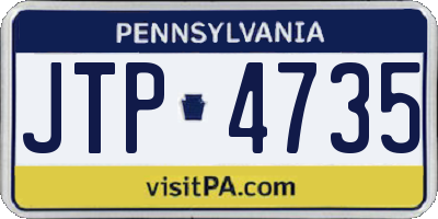 PA license plate JTP4735