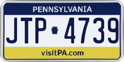 PA license plate JTP4739