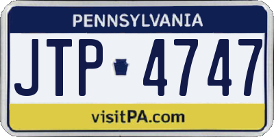 PA license plate JTP4747