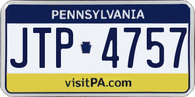 PA license plate JTP4757