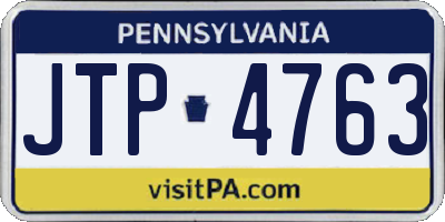 PA license plate JTP4763