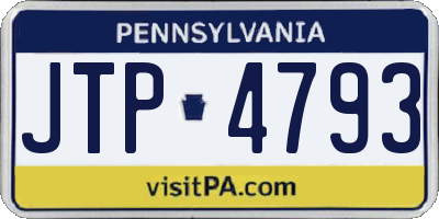 PA license plate JTP4793