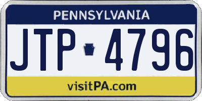 PA license plate JTP4796