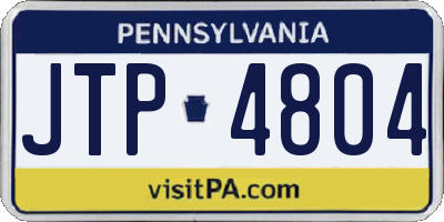 PA license plate JTP4804