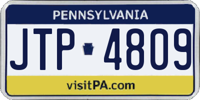 PA license plate JTP4809