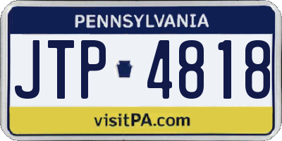 PA license plate JTP4818