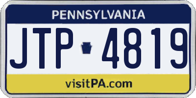 PA license plate JTP4819