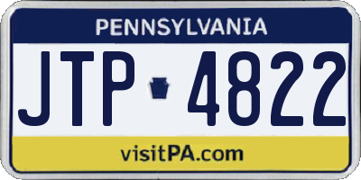 PA license plate JTP4822