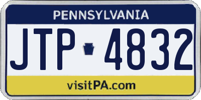 PA license plate JTP4832