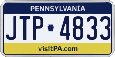 PA license plate JTP4833