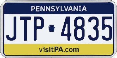 PA license plate JTP4835