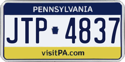 PA license plate JTP4837