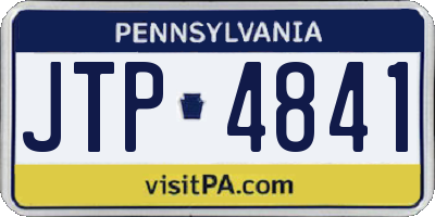 PA license plate JTP4841