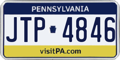 PA license plate JTP4846