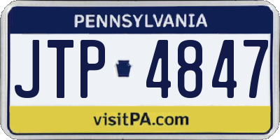 PA license plate JTP4847