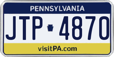 PA license plate JTP4870