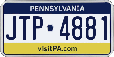 PA license plate JTP4881