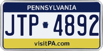 PA license plate JTP4892
